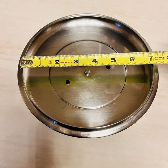 Vintage T-Fal Adjustable Vent Slide Pot Lid Stainless Steel 7" - Picture 4 of 4